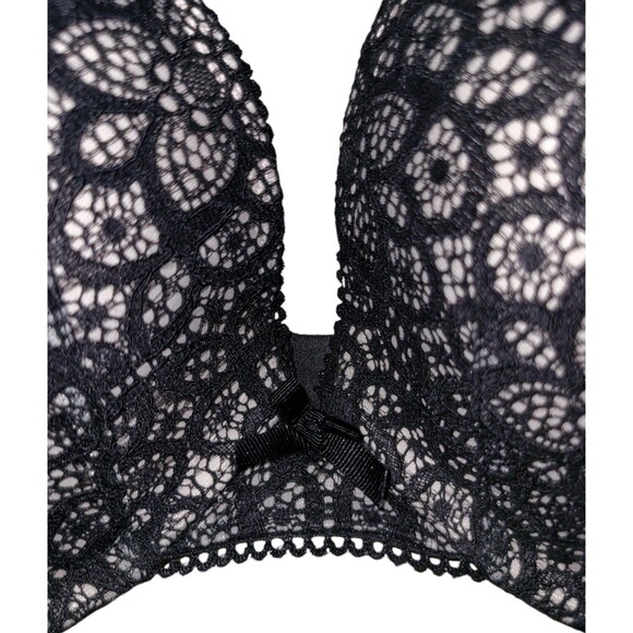 Victoria Secret Dream Angels 36D Push-up Bra black tan lace - Picture 2 of 6
